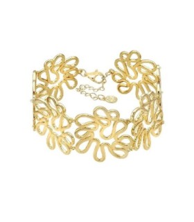 Pulsera De Plata Dorada Art Deco - 00510890