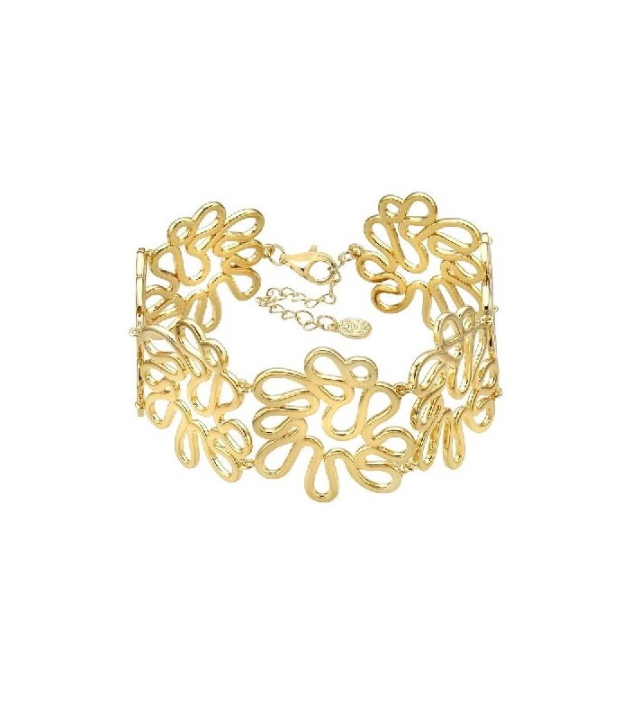 Pulsera De Plata Dorada Art Deco - 00510890