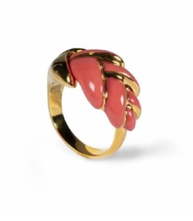 Anillo de metal Heliconia. Coral. Ajustable de Lladró - 10183