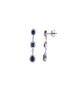 Pendientes Largos Zafiro Circonita - 136A0663