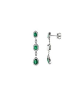 Pendientes Largos Esmeralda Circonita - 136A0664