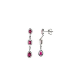 Pendientes Largos Rubí Circonita - 136A0665