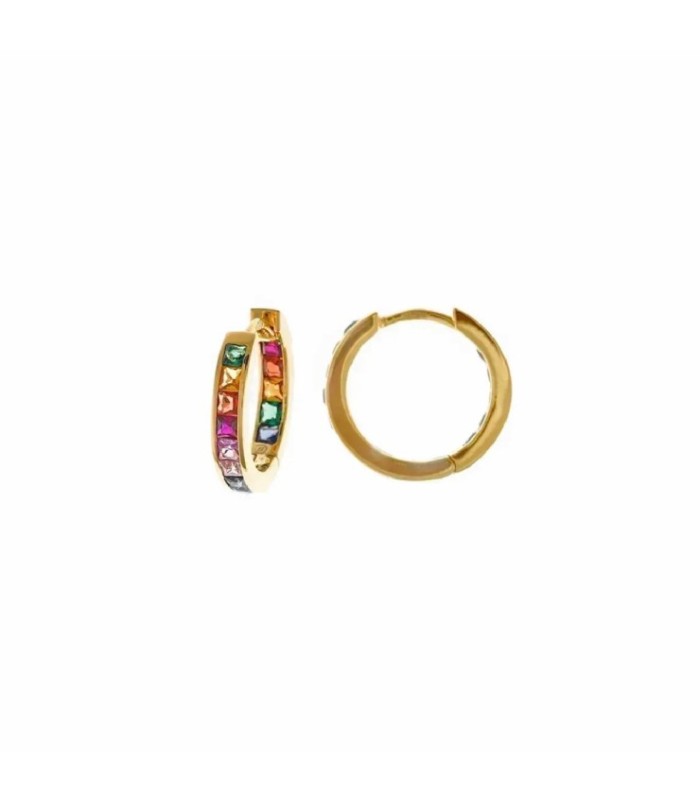 Pendientes Aro Plata Dorada - 136A0641