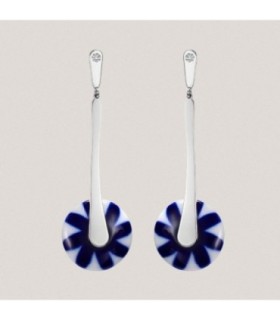 Pendientes Razo Plata y Porcelana. - 63204056