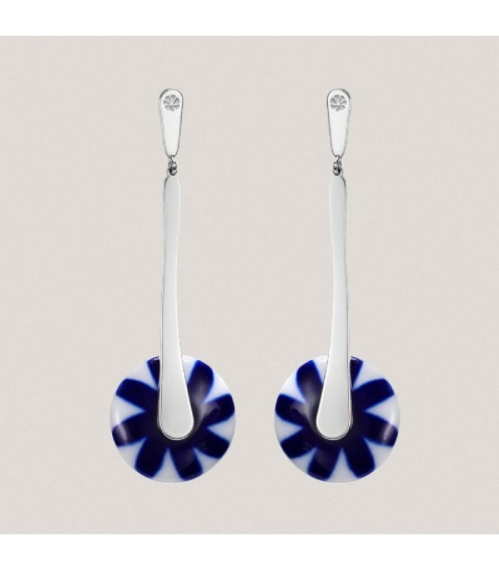 Pendientes Razo Plata y Porcelana. - 63204056