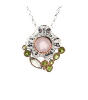 Colgante de Plata con Cuarzo Rosa - 498-36-RP