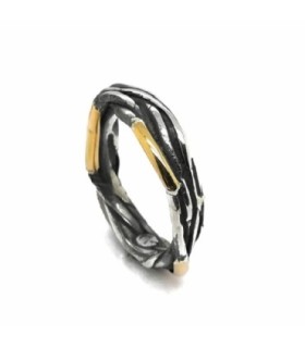 Sortija hombre plata y oro 18k Colección BohMan Bohemme - 7BOH003R23
