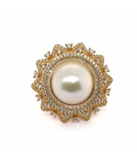 Anillo Dorado Perla -