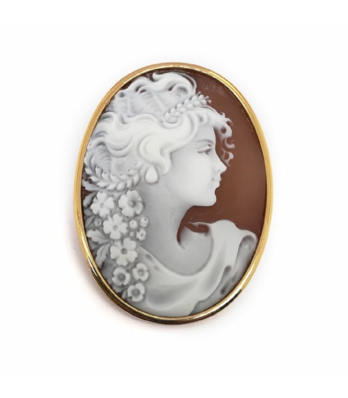 Broche Camafeo Perfil Dorado - SP201X-G01