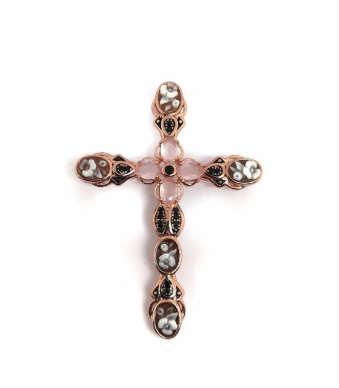 Colgante Cruz Sagrada Rosa - P42SL-R01
