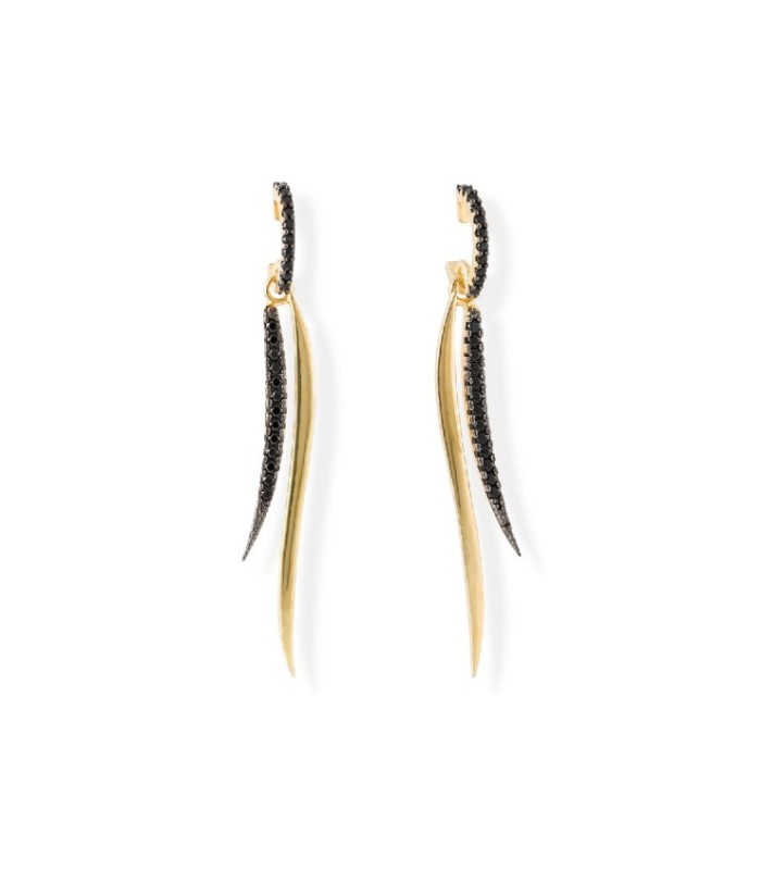 MG PENDIENTES ESPINELAS NEGRAS - 90473PDN
