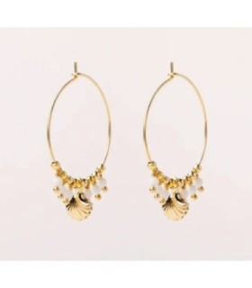 PENDIENTES AGATA BLANCA Y CONCHA - AL3213.01.003