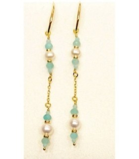 PENDIENTES AMAZONITA Y PERLAS - AL5540.01.011