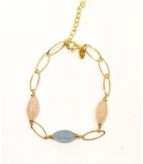 PULSERA CUARZO ROSA Y AGUAMARINA - AL5664.01.556