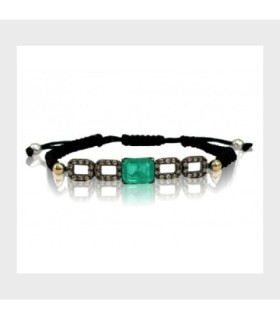 Pulsera Macramé Cuarzo Esmeralda Bohemme - 7WIN002B