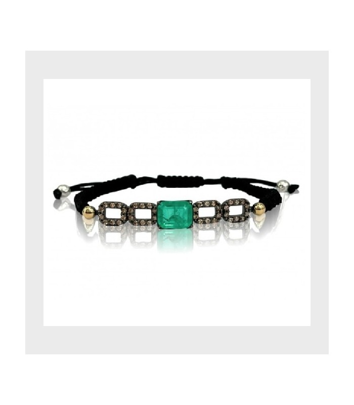 Pulsera Macramé Cuarzo Esmeralda Bohemme - 7WIN002B