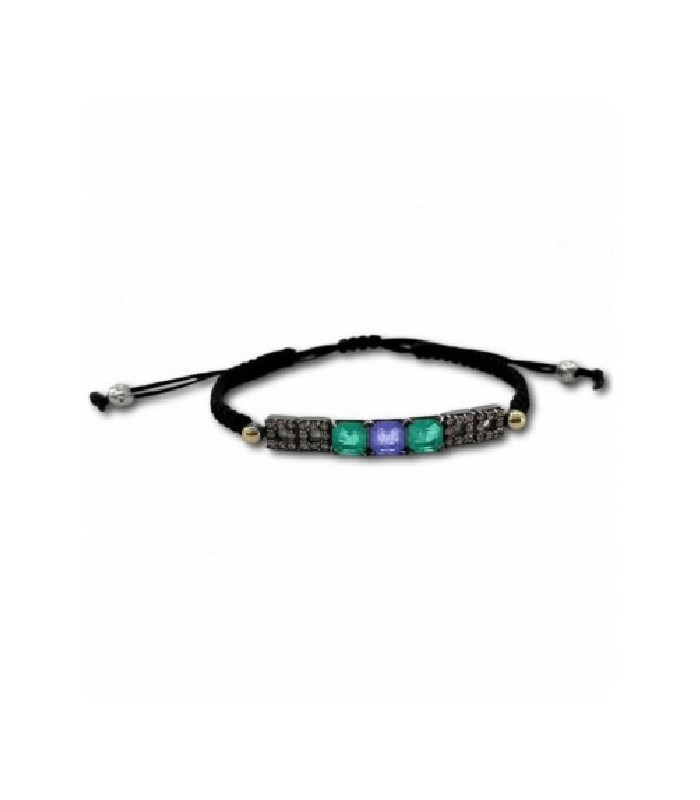 Pulsera Macramé Cuarzo Esmeralda y Tanzanita Bohemme - 7WIN017BTE