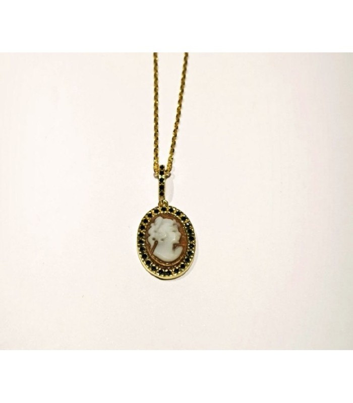 Colgante Dama con circonitas negras - C130-G04