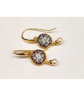 Pendientes Flor y perla - OB3P-G03