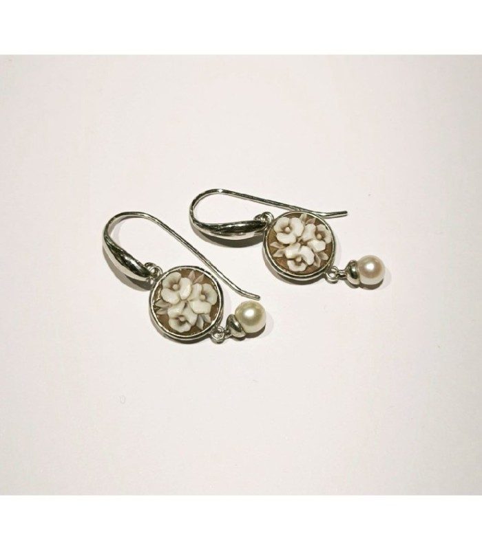 Pendientes Flor y perla - OB3P-B03