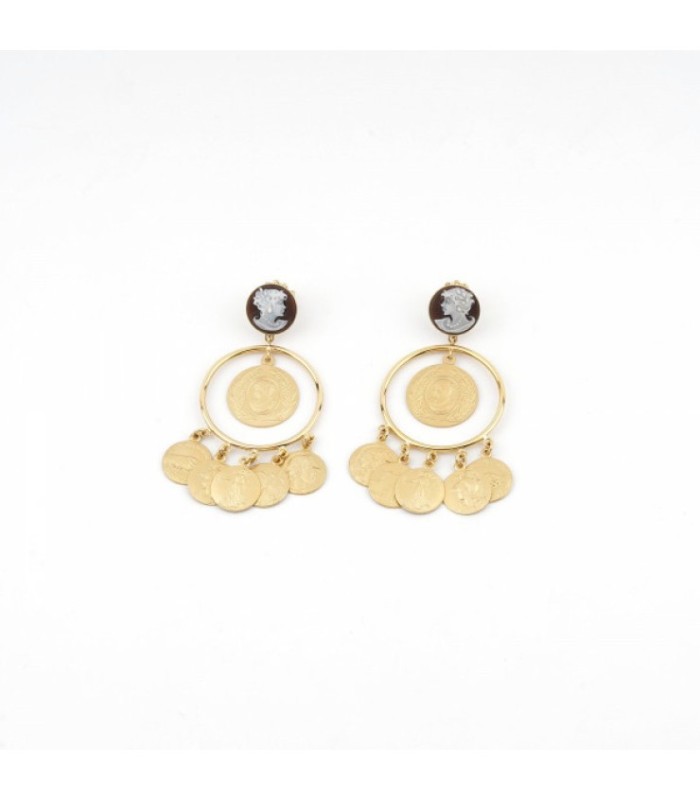 Pendientes Cameo Monedas - O133-G02