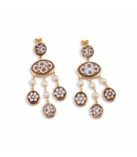 Pendientes Flores & Perlas - O666P-G