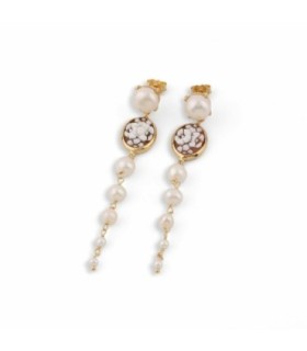 Pendientes Flores & Perlas - O664P-G