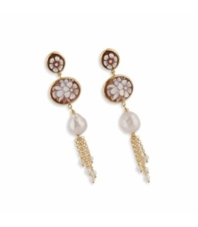 Pendientes Flores & Perlas - O669P-G