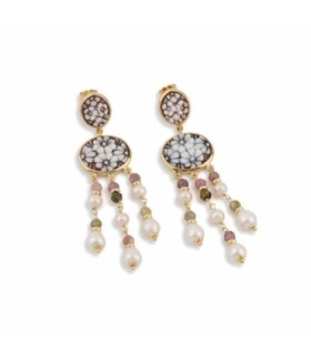 Pendientes Flores & Perlas - O665X-G