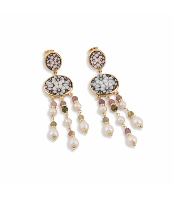 Pendientes Flores & Perlas - O665X-G