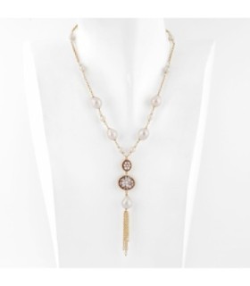 Collar Flores & Perlas - C669P-G
