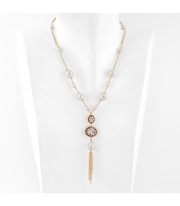 Collar Flores & Perlas - C669P-G