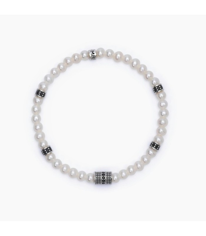 Pulsera plata y perlas - 533714