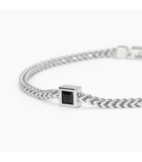 Pulsera malla con circonita negra - 533808-20