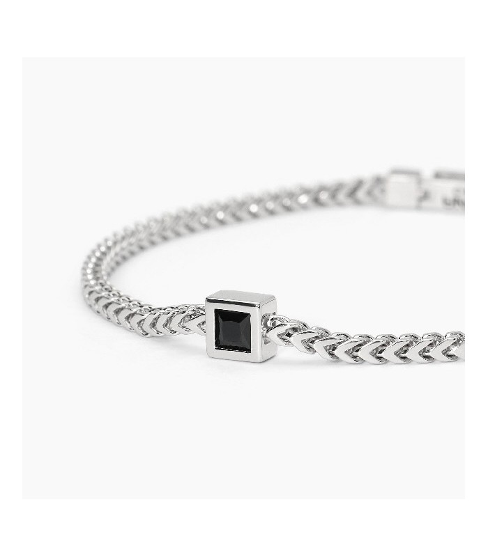 Pulsera malla con circonita negra - 533808-20