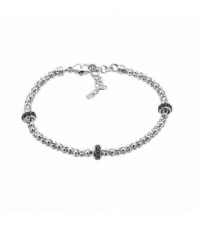 Pulsera Links, Cadena Bolas Y Adornos De Pave De Black Circonita - 00507209
