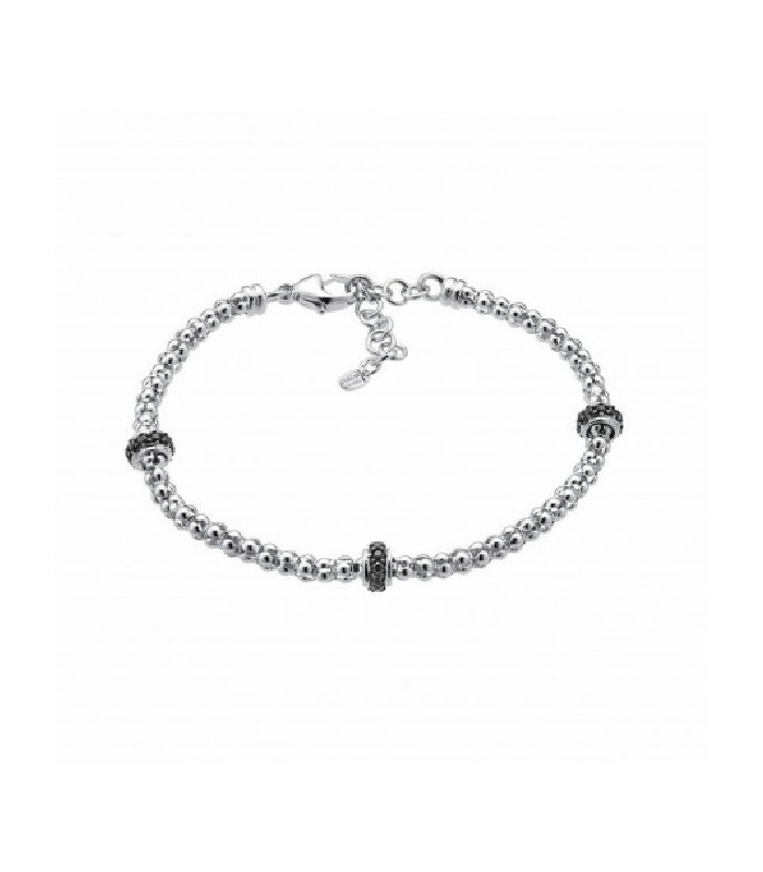 Pulsera Links, Cadena Bolas Y Adornos De Pave De Black Circonita - 00507209