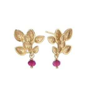 PENDIENTES CAMELOT TURMALINA ROSA HOJAS - 00514071