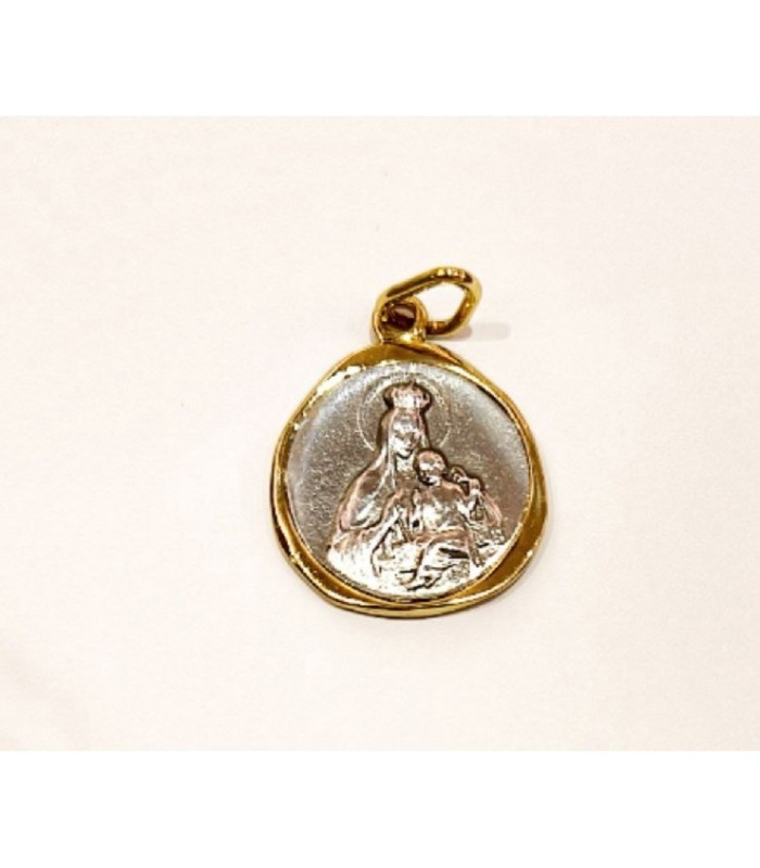 Colgante Virgen del Carmen en plata y bronce | Silver and Bronze Our Lady of Mount Carmel Pendant