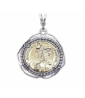 Colgante grande del Apóstol en plata y bronce | Large Silver and Bronze Apostle Pendant