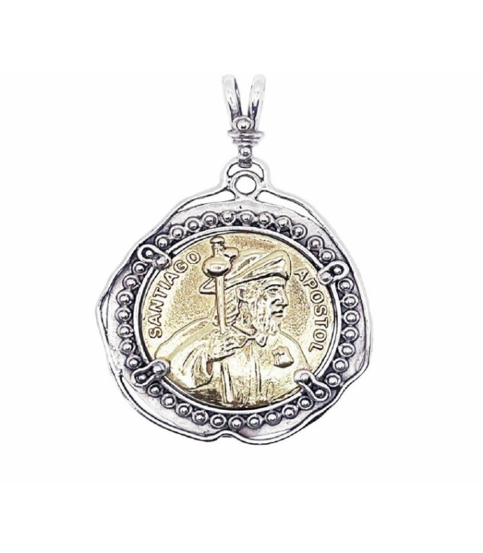 Colgante grande del Apóstol en plata y bronce | Large Silver and Bronze Apostle Pendant