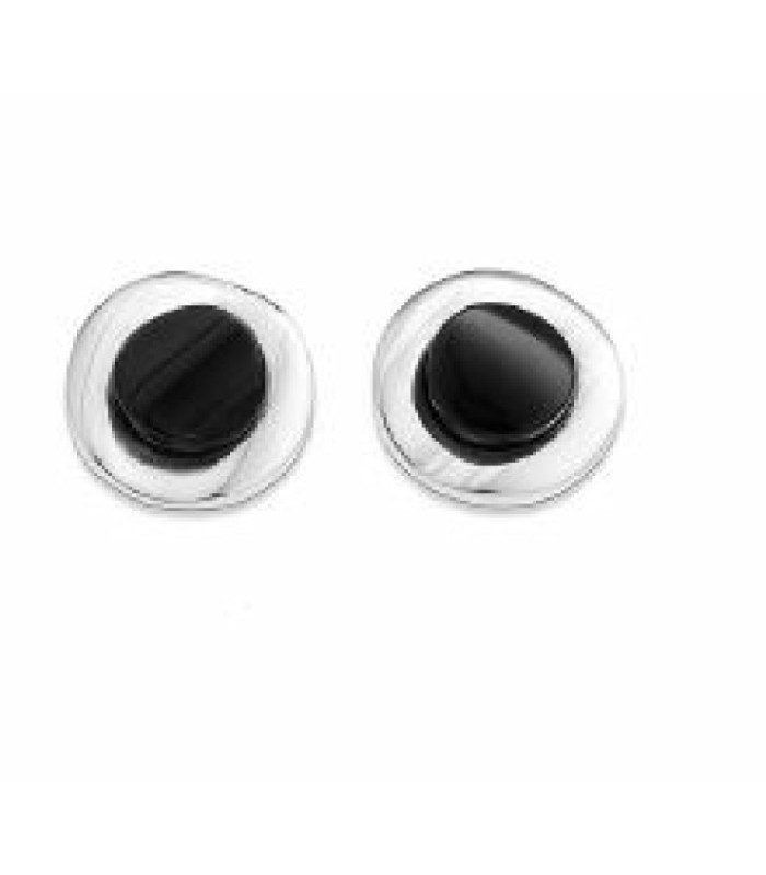 Pendientes Circulares de Plata y Azabache | Circular Silver and Jet Earrings