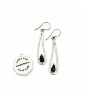 Pendientes de plata y azabache lágrima | Silver and jet teardrop earrings