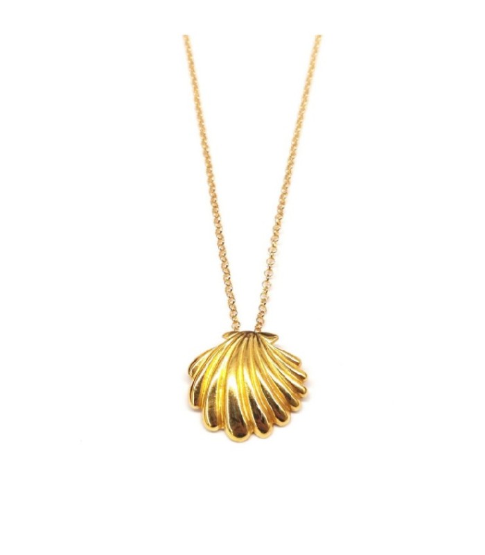 Colgante con concha de Santiago en plata chapada | Silver Plated Santiago Shell Necklace