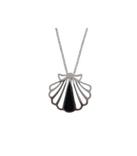 Colgante con concha de Santiago en plata y azabache | Silver and Jet Santiago Shell Necklace